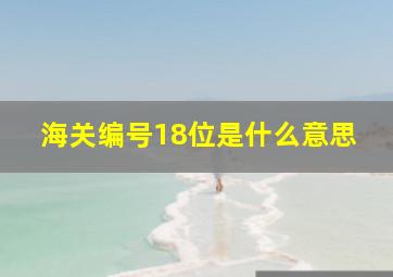 海关编号18位是什么意思