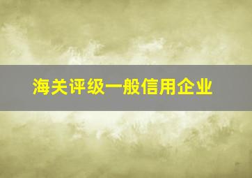 海关评级一般信用企业