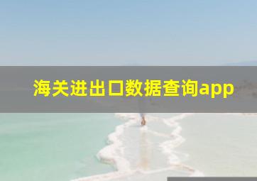 海关进出口数据查询app