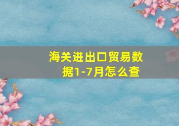 海关进出口贸易数据1-7月怎么查