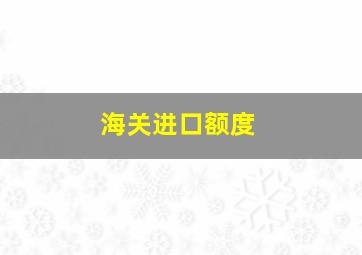 海关进口额度