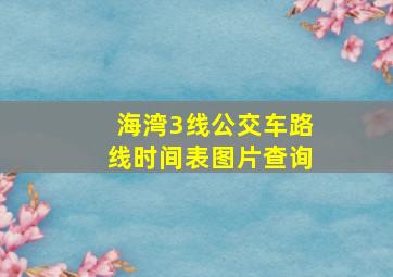 海湾3线公交车路线时间表图片查询