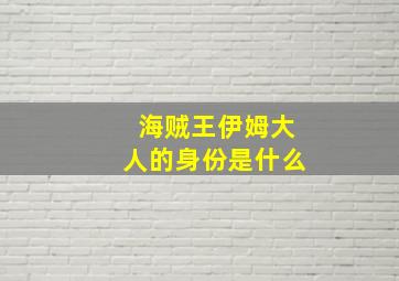 海贼王伊姆大人的身份是什么