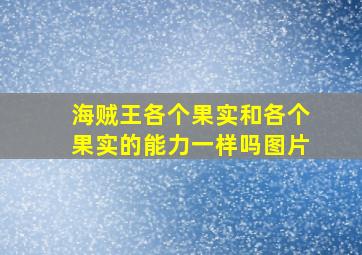 海贼王各个果实和各个果实的能力一样吗图片