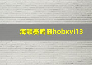 海顿奏鸣曲hobxvi13