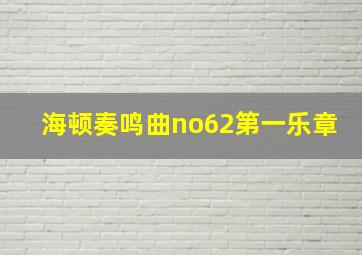 海顿奏鸣曲no62第一乐章