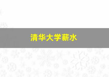 清华大学薪水