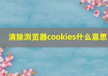 清除浏览器cookies什么意思