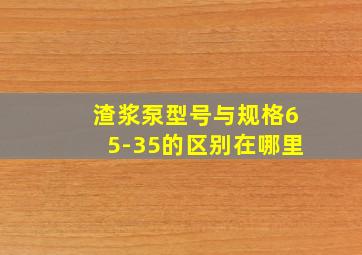 渣浆泵型号与规格65-35的区别在哪里