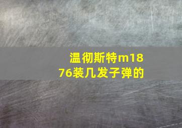 温彻斯特m1876装几发子弹的