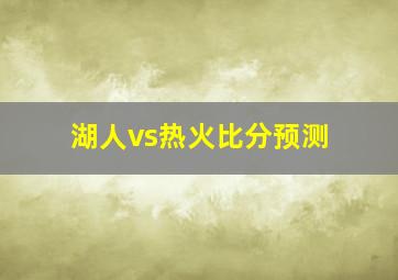 湖人vs热火比分预测