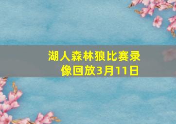 湖人森林狼比赛录像回放3月11日