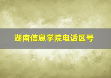 湖南信息学院电话区号