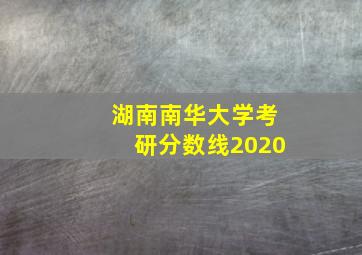 湖南南华大学考研分数线2020