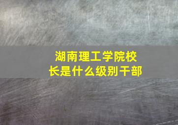 湖南理工学院校长是什么级别干部