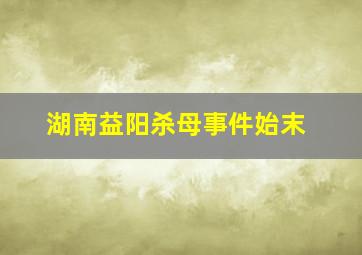 湖南益阳杀母事件始末