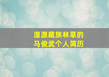 湟源藏族林草的马俊武个人简历