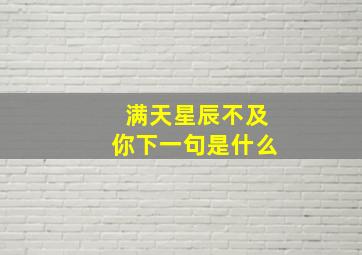 满天星辰不及你下一句是什么