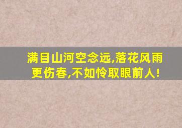 满目山河空念远,落花风雨更伤春,不如怜取眼前人!