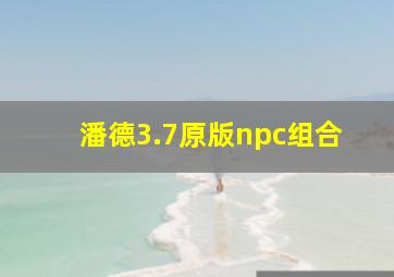 潘德3.7原版npc组合