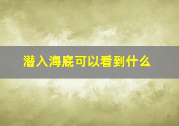 潜入海底可以看到什么