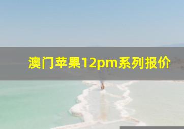 澳门苹果12pm系列报价