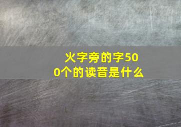 火字旁的字500个的读音是什么