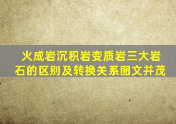 火成岩沉积岩变质岩三大岩石的区别及转换关系图文并茂