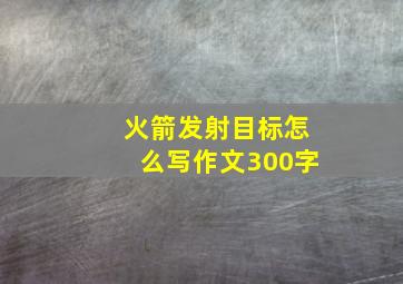 火箭发射目标怎么写作文300字