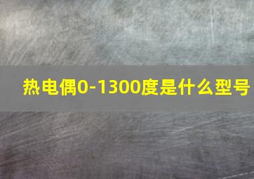 热电偶0-1300度是什么型号