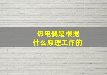 热电偶是根据什么原理工作的