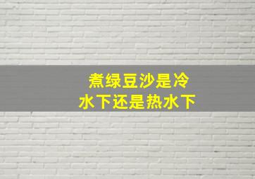 煮绿豆沙是冷水下还是热水下