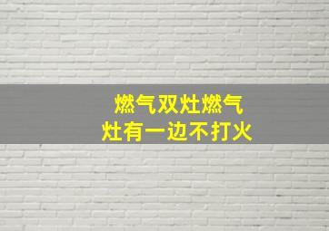 燃气双灶燃气灶有一边不打火