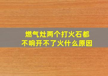 燃气灶两个打火石都不响开不了火什么原因