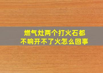 燃气灶两个打火石都不响开不了火怎么回事