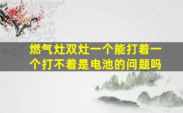 燃气灶双灶一个能打着一个打不着是电池的问题吗