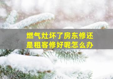 燃气灶坏了房东修还是租客修好呢怎么办