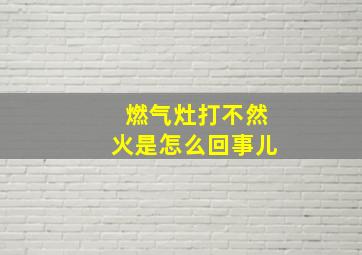 燃气灶打不然火是怎么回事儿