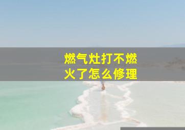 燃气灶打不燃火了怎么修理