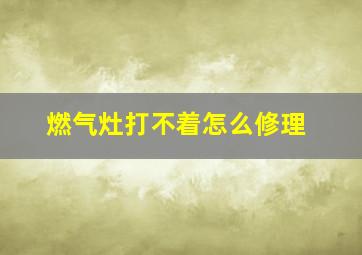 燃气灶打不着怎么修理