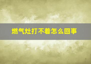 燃气灶打不着怎么回事