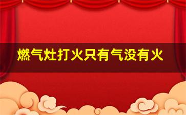 燃气灶打火只有气没有火