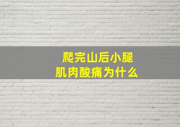 爬完山后小腿肌肉酸痛为什么