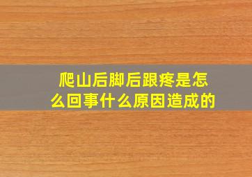 爬山后脚后跟疼是怎么回事什么原因造成的