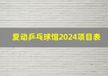 爱动乒乓球馆2024项目表