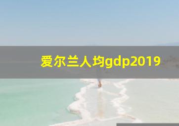 爱尔兰人均gdp2019