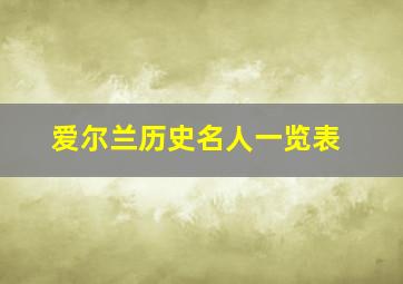 爱尔兰历史名人一览表