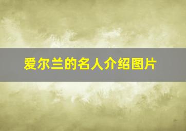 爱尔兰的名人介绍图片