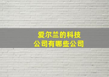 爱尔兰的科技公司有哪些公司