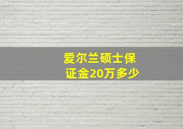 爱尔兰硕士保证金20万多少